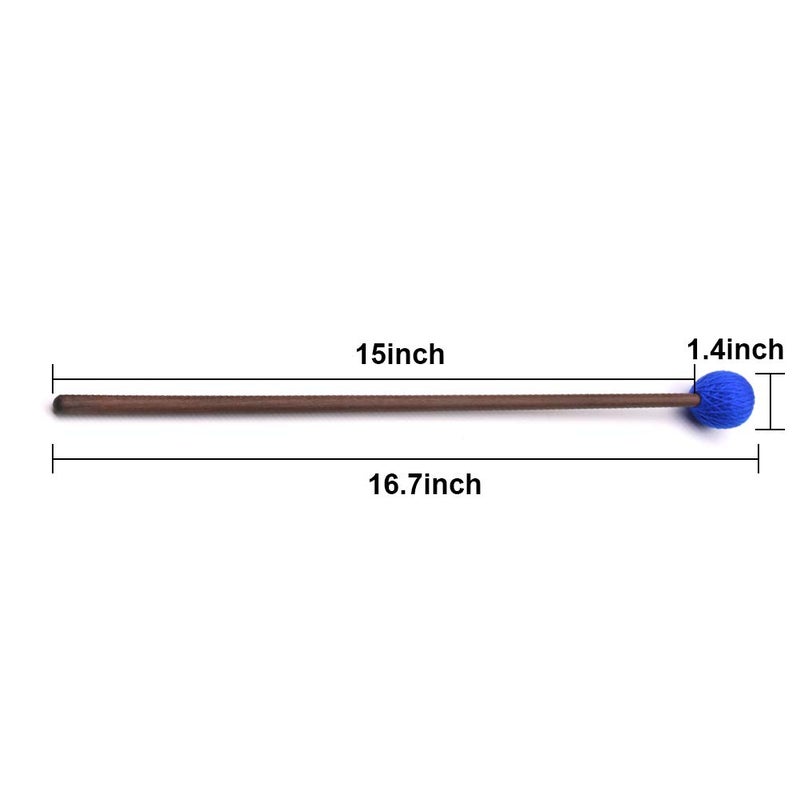 Vankcp 2 Pair Marimba Mallets Medium Blue Hard Yarn Head Keyboard Marimba Mallets for Percussion Marimba Playing Glockenspiel Marimba (Style 2) - Image 3